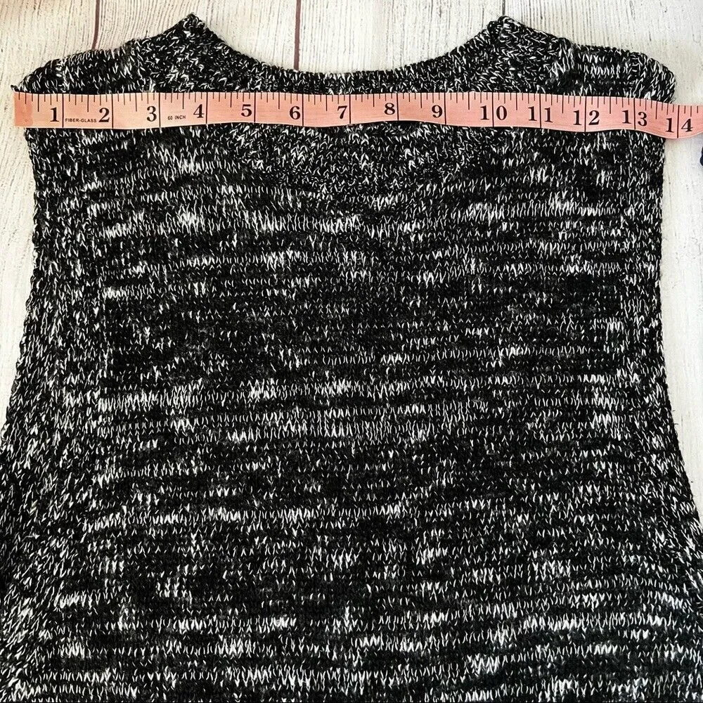 Express Knit Black & White High Low Womens Sweater Shirt Size Small - Picture 5 of 9